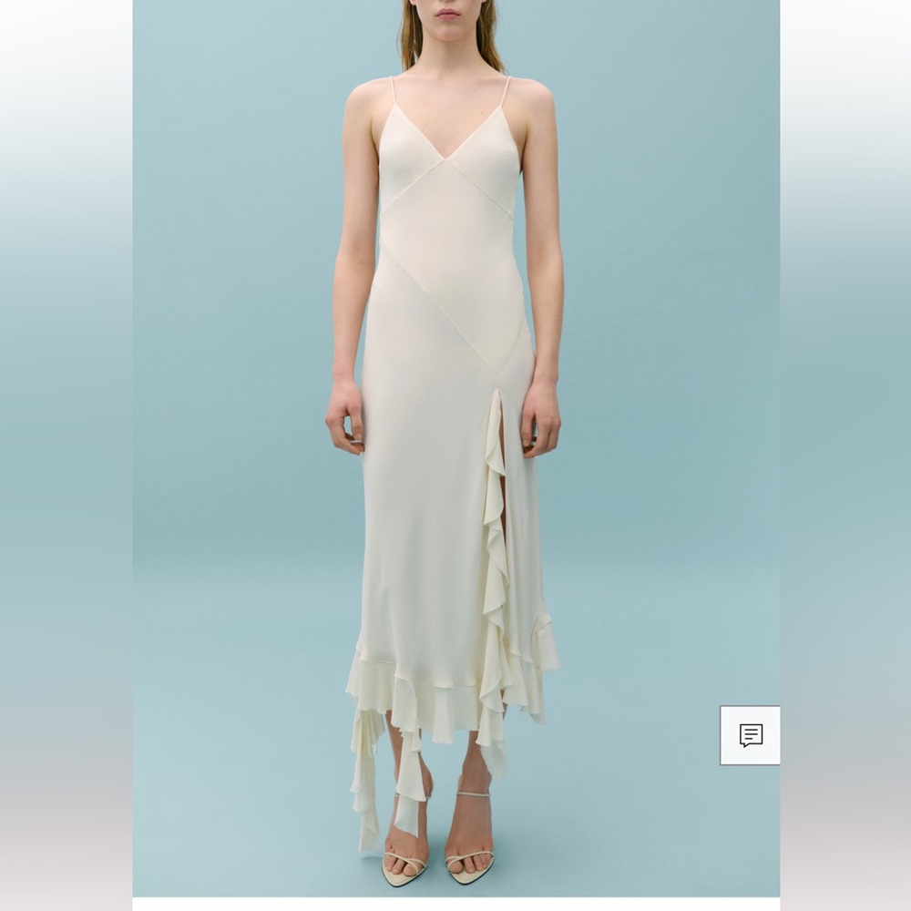 Victoria Beckham x mango ASYMMETRIC RUFFLED DRESS